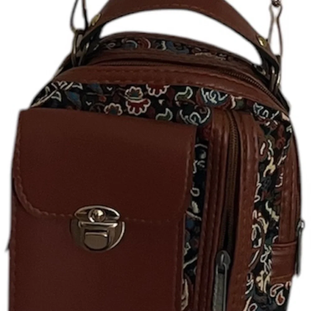 Brown Leather unisex crossbody Bag
